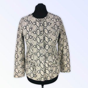 Chi by Falchi Leather Snake Print Jacket Sz Med